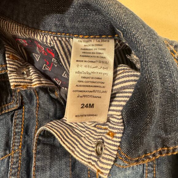 GUESS Baby Girl 24M Denim Jacket 100% Cotton - Picture 4 of 5